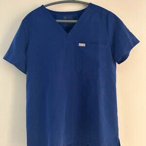 FIGS Electric Blue Catarina Scrub Top Size S